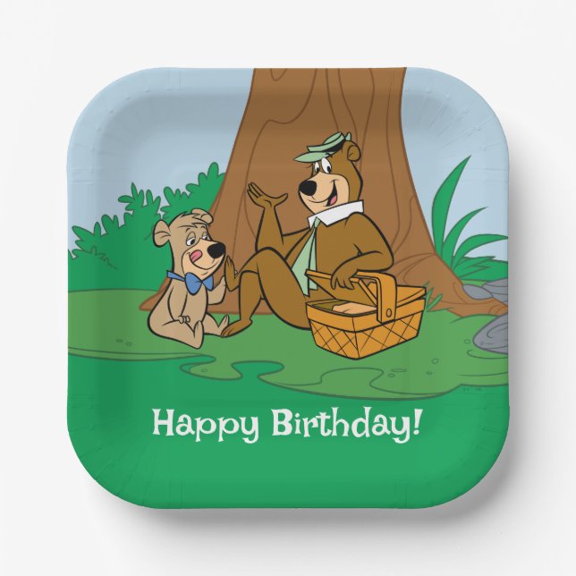 Yogi Bear and Boo-Boo Picnic Snack Paper Plate (Front)