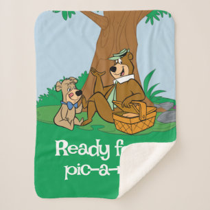 Yogi Bear and Boo-Boo Picnic Snack Sherpa Blanket