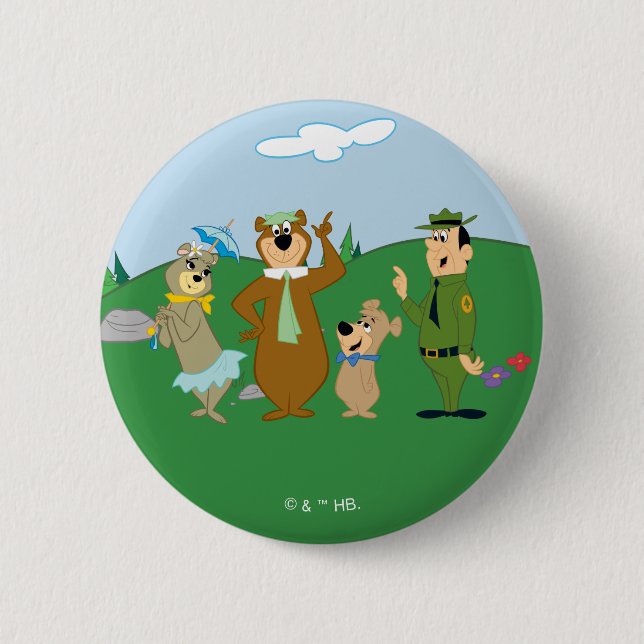 Yogi Bear and Friends Classic Pose 2 Inch Round Button (Front)