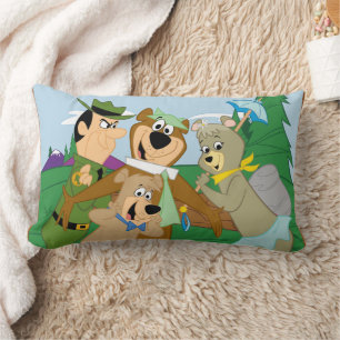 Yogi Bear and Friends Framed Forest Picture Lumbar Pillow