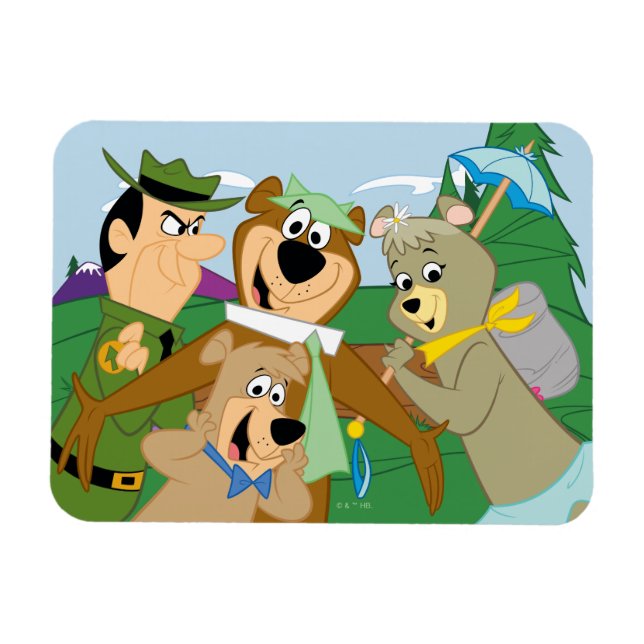 Yogi Bear and Friends Framed Forest Picture Magnet (Horizontal)