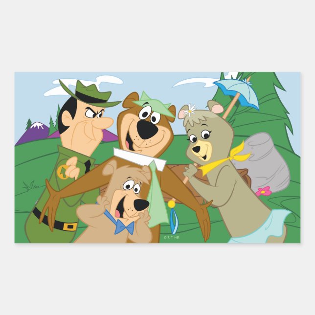 Yogi Bear and Friends Framed Forest Picture Sticker (Front)