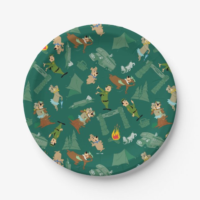 Yogi Bear and Friends Jellystone Park Camp Pattern Paper Plate (Front)