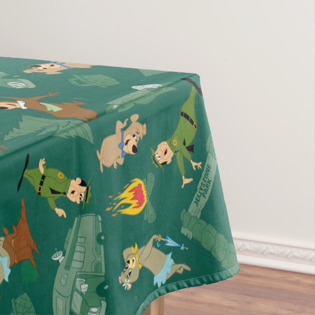 Yogi Bear and Friends Jellystone Park Camp Pattern Tablecloth (In Situ)
