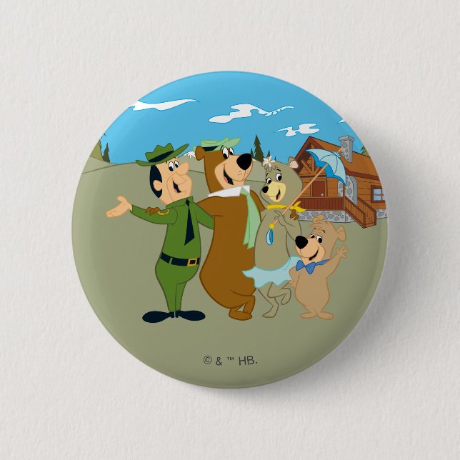 Yogi Bear and Friends Warm Welcome 2 Inch Round Button (Front)