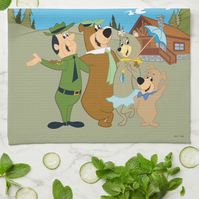 Yogi Bear and Friends Warm Welcome Kitchen Towel (Folded)