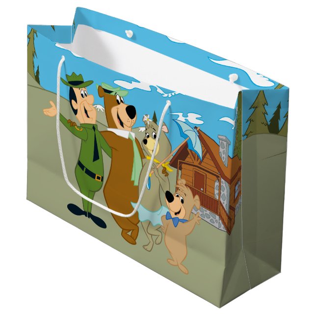 Yogi Bear and Friends Warm Welcome Large Gift Bag (Front Angled)