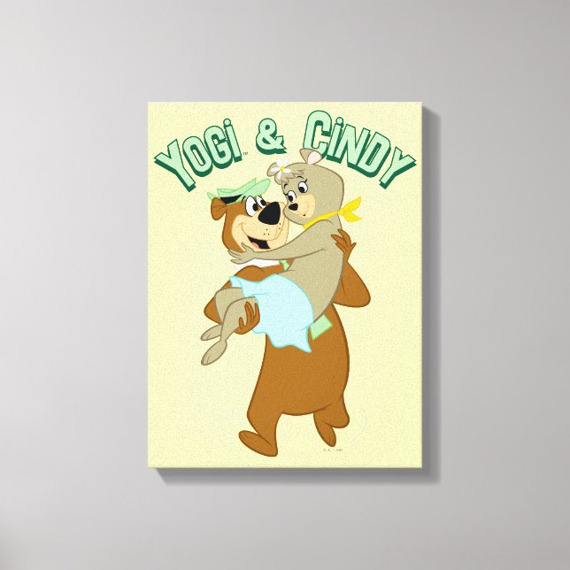 Yogi Bear Carrying Cindy Bear Canvas Print (Front)