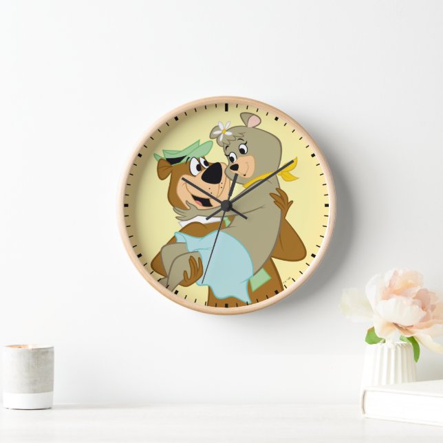 Yogi Bear Carrying Cindy Bear Clock (Home)