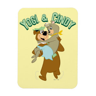 Yogi Bear Carrying Cindy Bear Magnet