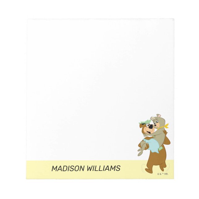 Yogi Bear Carrying Cindy Bear Notepad (Front)