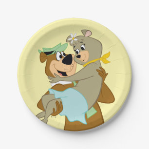 Yogi Bear Carrying Cindy Bear Paper Plate