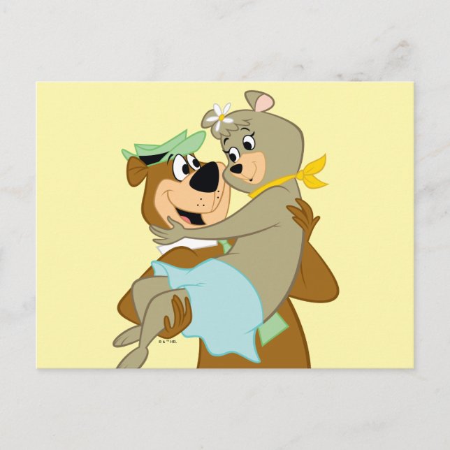 Yogi Bear Carrying Cindy Bear Postcard (Front)