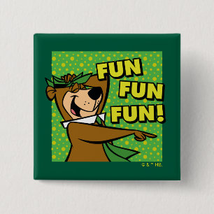 Yogi Bear Fun Fun Fun 2 Inch Square Button
