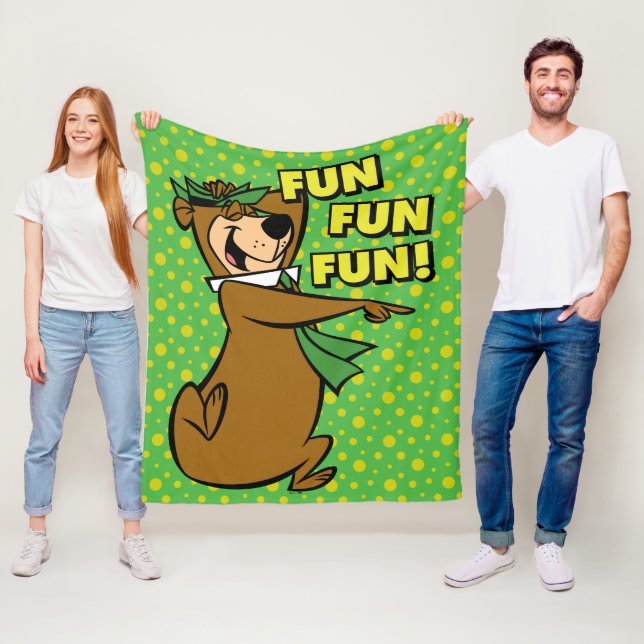 Yogi Bear Fun Fun Fun Fleece Blanket (In Situ)