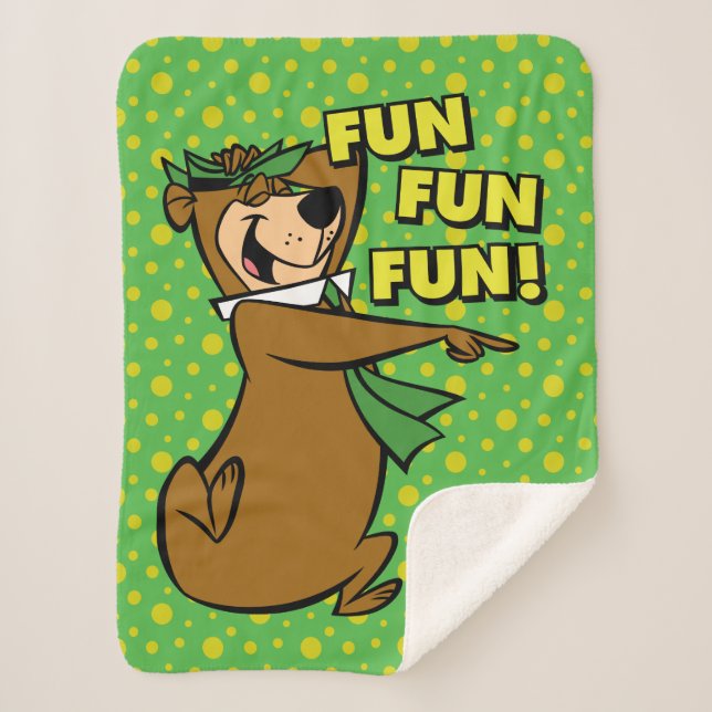 Yogi Bear Fun Fun Fun Sherpa Blanket (Front)