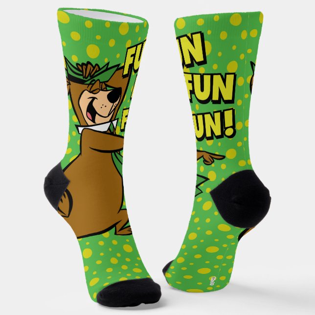 Yogi Bear Fun Fun Fun Socks (Angled)