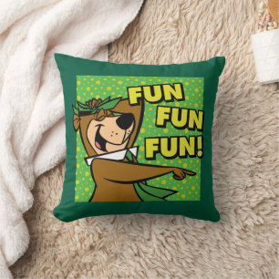 Yogi Bear Fun Fun Fun Throw Pillow