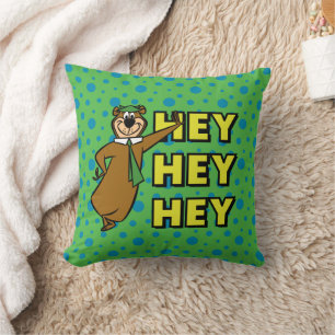 Yogi Bear Hey Hey Hey Throw Pillow