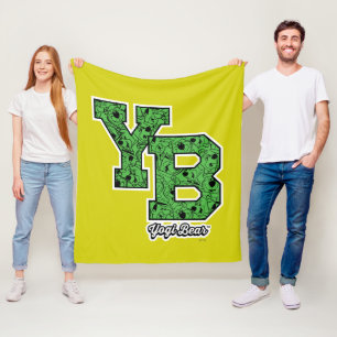 Yogi Bear Patterned Varsity Letters Fleece Blanket