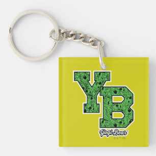 Yogi Bear Patterned Varsity Letters Keychain