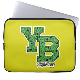 Yogi Bear Patterned Varsity Letters Laptop Sleeve