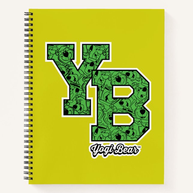 Yogi Bear Patterned Varsity Letters Notebook (Front)