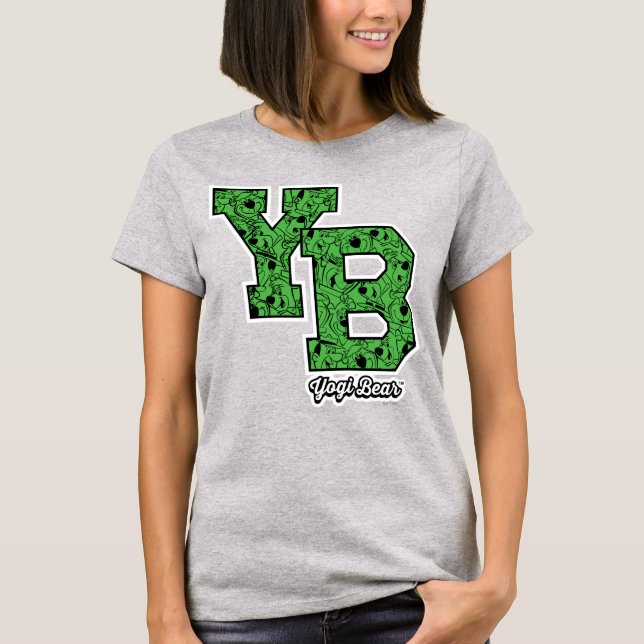 Yogi Bear Patterned Varsity Letters T-Shirt (Front)