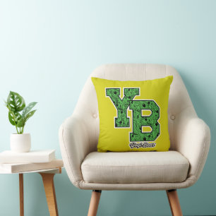 Yogi Bear Patterned Varsity Letters Throw Pillow