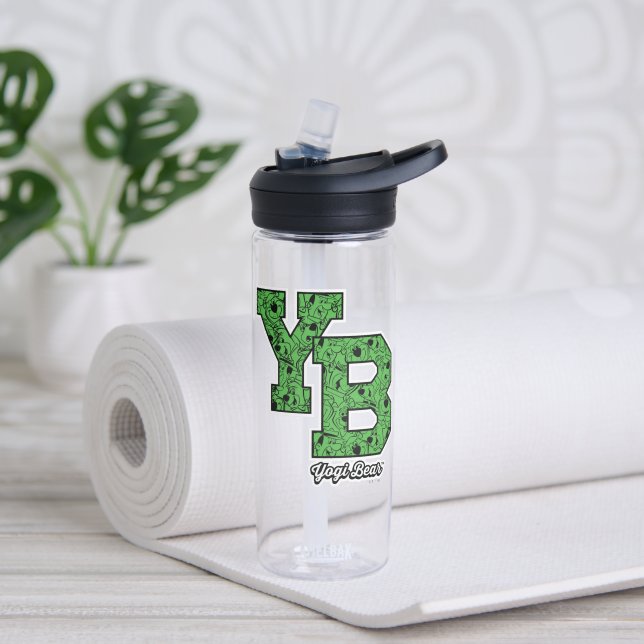 Yogi Bear Patterned Varsity Letters Water Bottle (Yoga)