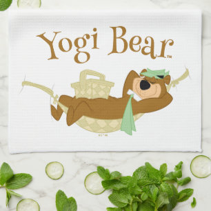 Yogi Bear Picnic Hammock Nap Time Kitchen Towel