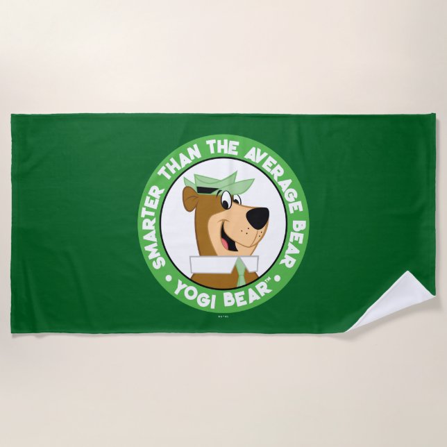 Yogi Bear Smiling Portrait Beach Towel (Front)