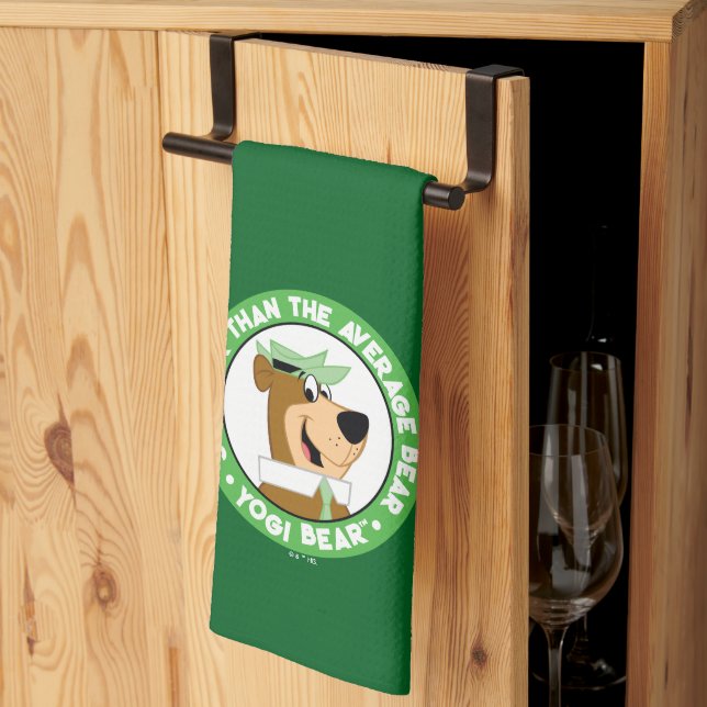 Yogi Bear Smiling Portrait Kitchen Towel (Thirds Fold)