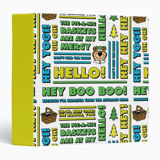 Yogi Bear's Picnic Quotes & Fun Phrases Pattern Binder (Front/Spine)