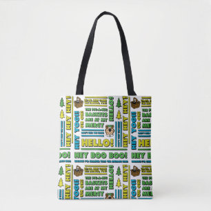 Yogi Bear's Picnic Quotes & Fun Phrases Pattern Tote Bag