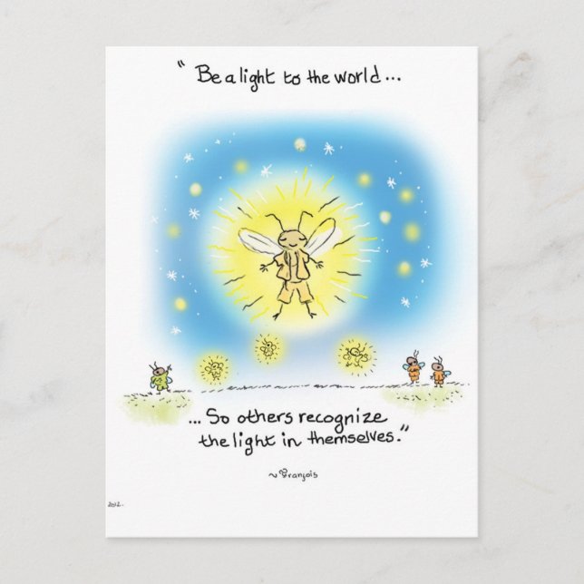 Yogi Firefly "Be a light to the world" Postcard (Front)