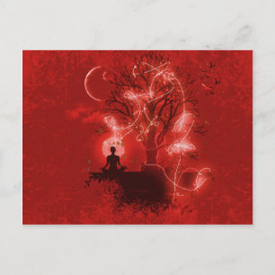 Yogi meditating postcard