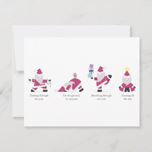  Yogi Santa Funny Yoga Pun Christmas Holiday Card (Front)