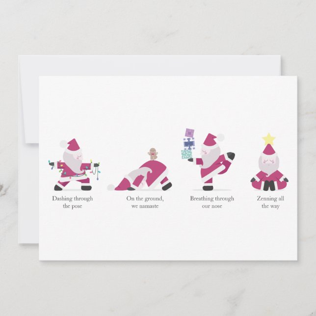  Yogi Santa Funny Yoga Pun Christmas Holiday Card (Front)