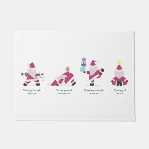  Yogi Santa Funny Yoga Pun Christmas Holiday Card Doormat