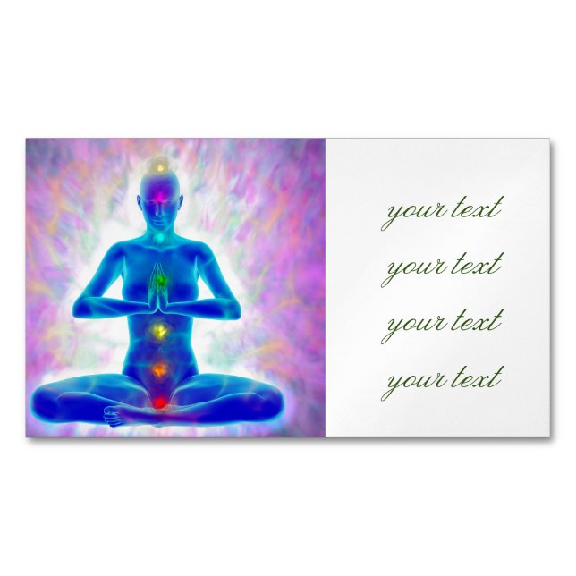 yogi,yoga,the chakra system, energy,chi,aura,heali 	Magnetic business card (Front)