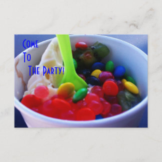 Yogurt and Fixins Bright Colour Candy Invite