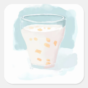 yogurt-based drink containing Sanamuji fruit Square Sticker