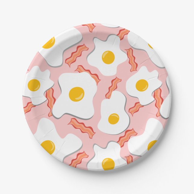 Yogurt, Eggs & Side Of Bacon Paper Plate (Front)