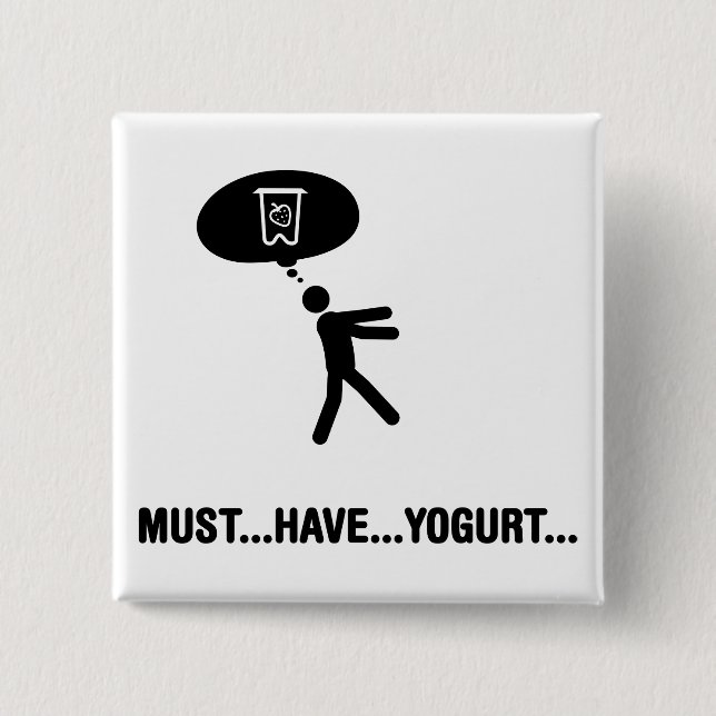 Yogurt Lover 2 Inch Square Button (Front)