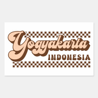 Yogyakarta Indonesia Retro Brown Text Sticker