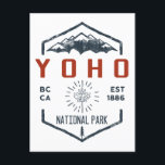 Yoho National Park Canada Vintage Postcard<br><div class="desc">Yoho National Park Distressed Badge with unique park themed maple leaf design. The Park is in the Rocky Mountains,  in eastern British Columbia,  Canada. Waterfalls include Wapta Falls,  on the Kicking Horse River,  and towering Takakkaw Falls.</div>