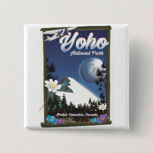 Yoho National Park Canada Vintage travel poster 2 Inch Square Button