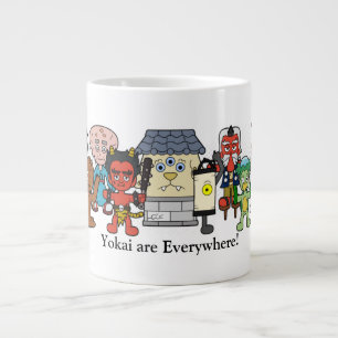 Yokai are Everywhere: Custom Japanese Monster Large Coffee Mug