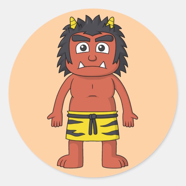 Yokai Oni (Ogre) Classic Round Sticker (Front)